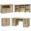 Home Square 4-Piece Set With Executive Desk Filing Cabinet Storage Stand & Hutch -CYMAX Sales 2567733 L