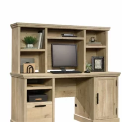 Home Square 3-Piece Set With Executive Desk Computer Hutch & Base Storage Stand -CYMAX Sales 2567734 11 L