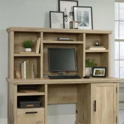 Home Square 3-Piece Set With Executive Desk Computer Hutch & Base Storage Stand -CYMAX Sales 2567734 8 L