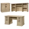 Home Square 3-Piece Set With Executive Desk Computer Hutch & Base Storage Stand 1 Home Square 3-Piece Set With Executive Desk Computer Hutch & Base Storage Stand -CYMAX Sales 2567734 L