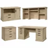 Home Square 4-Piece Set With Executive Desk Computer Hutch & 2 Filing Cabinets -CYMAX Sales 2567735 L