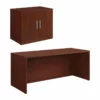 Home Square 2-Piece Set With Desk Shell & Storage Cabinet In Classic Cherry -CYMAX Sales 2568274 L