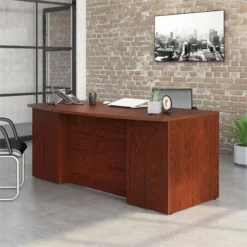 Home Square 3-Piece Set With Executive Desk 2-Drawers File Cabinet & Bookcase -CYMAX Sales 2568280 8 L