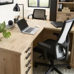 Home Square 2-Piece Set With 60" L-Shaped Desk & Utility Stand Library Base -CYMAX Sales 2568614 13 L