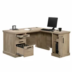 Home Square 2-Piece Set With 60" L-Shaped Desk & Utility Stand Library Base -CYMAX Sales 2568614 5 L