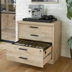 Home Square 2-Piece Set With Executive Desk & 2-Drawers Lateral File Cabinet -CYMAX Sales 2568618 13 L