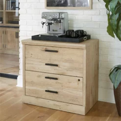 Home Square 2-Piece Set With Double Pedestal Desk & Lateral File Cabinet -CYMAX Sales 2568621 11 L