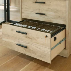 Home Square 2-Piece Set With Double Pedestal Desk & Lateral File Cabinet -CYMAX Sales 2568621 3 L