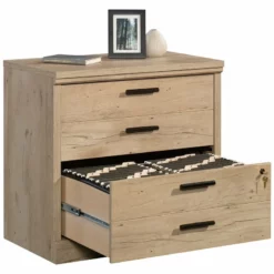 Home Square 2-Piece Set With Space Credenza Desk & Lateral File Cabinet -CYMAX Sales 2568624 9 L