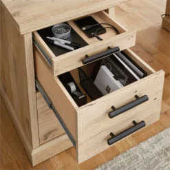 Home Square 2-Piece Set With Space Credenza Desk & Utility Stand Library Base -CYMAX Sales 2568626 5 L