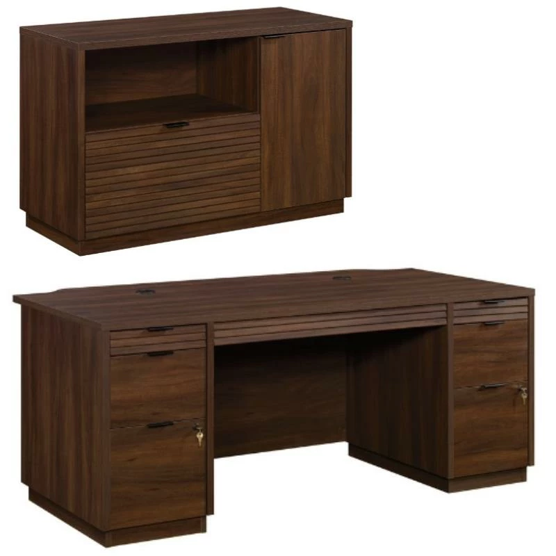 Home Square 2-Piece Set With Excutive Desk & Small Filing Cabinet Credenza 3 Home Square 2-Piece Set With Excutive Desk & Small Filing Cabinet Credenza
