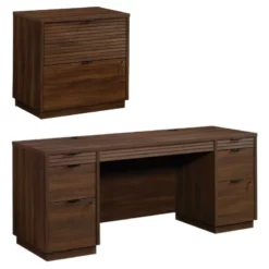 Home Square 2-Piece Set With Credenza Desk & 2-Drawer Lateral File Cabinet