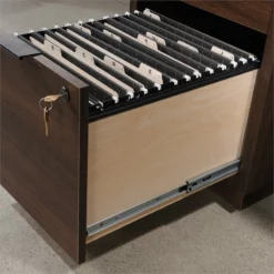 Home Square 2-Piece Set With Computer Credenza Desk & Small Filing Cabinet -CYMAX Sales 2568639 16 L