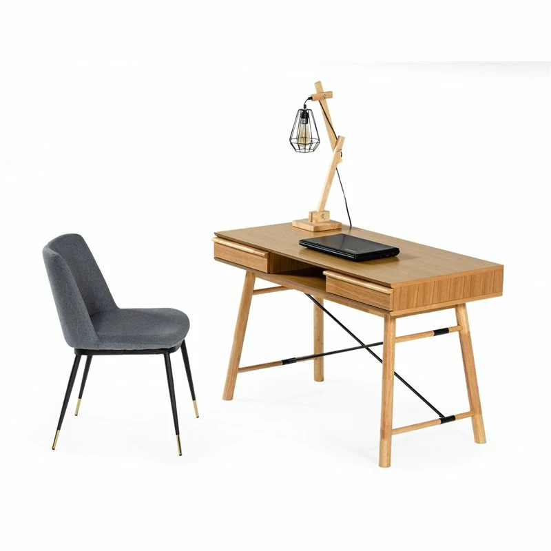 Limari Home Casey 48" Rectangular Modern Solid Wood Office Desk In Oak Finish 6 Limari Home Casey 48" Rectangular Modern Solid Wood Office Desk In Oak Finish - Image 4