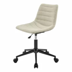 New Pacific Direct Claire 22" Fabric And Plywood Swivel Office Chair In Cream