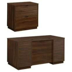 Home Square 2-Piece Set With 2-Drawer Lateral File Cabinet And Computer Desk