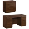 Home Square 2-Piece Set With 60" Credenza Desk & 2-Drawer Lateral File Cabinet -CYMAX Sales 2570330 L