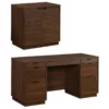 Home Square 2-Piece Set With 60" Credenza Desk And Utility Stand Libary Base -CYMAX Sales 2570332 L