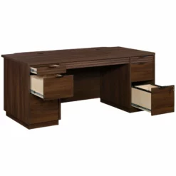 Home Square 2-Piece Set With Excutive Desk & Hutch In Spiced Mahogany -CYMAX Sales 2570341 3 L