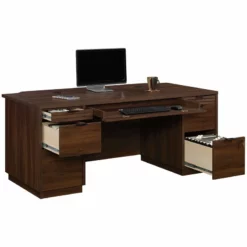 Home Square 2-Piece Set With Excutive Desk & Hutch In Spiced Mahogany -CYMAX Sales 2570341 7 L