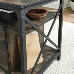 Home Square 2-Piece Set With Computer Desk & Lateral File In Carbon Oak -CYMAX Sales 2570348 19 L