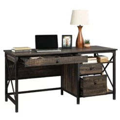 Home Square 2-Piece Set With Computer Desk & Lateral File In Carbon Oak -CYMAX Sales 2570348 6 L