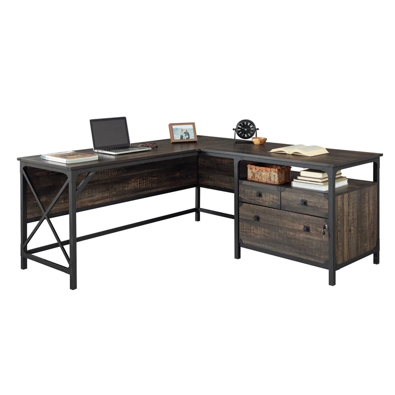 Home Square 2-Piece Set With L-Shaped Desk & Lateral File In Carbon Oak 9 Home Square 2-Piece Set With L-Shaped Desk & Lateral File In Carbon Oak - Image 7