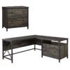 Home Square 2-Piece Set With L-Shaped Desk & Lateral File In Carbon Oak -CYMAX Sales 2570354 L