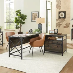 Home Square 3-Piece Set With L-Shaped Desk Lateral File & Hutch In Carbon Oak 39 Home Square 3-Piece Set With L-Shaped Desk Lateral File & Hutch In Carbon Oak -CYMAX Sales 2570356 17 L