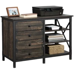 Home Square 2-Piece Set With Executive Desk And Small Credenza In Carbon Oak -CYMAX Sales 2570358 11 L
