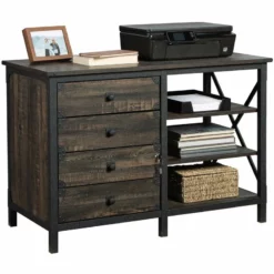 Home Square 2-Piece Set With Executive Desk And Small Credenza In Carbon Oak -CYMAX Sales 2570358 15 L