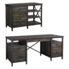 Home Square 2-Piece Set With Executive Desk And Small Credenza In Carbon Oak 1 Home Square 2-Piece Set With Executive Desk And Small Credenza In Carbon Oak -CYMAX Sales 2570358 L