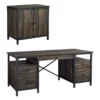 Home Square 2-Piece Set With Executive Desk & Library Base In Carbon Oak -CYMAX Sales 2570359 L