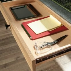 Sauder Dover Edge Engineered Wood Computer Desk In Timber Oak Finish -CYMAX Sales 2570428 3 L