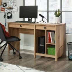 Sauder Dover Edge Engineered Wood Computer Desk In Timber Oak Finish -CYMAX Sales 2570428 7 L