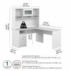 Cabot 60W L Shaped Computer Desk With Hutch In Ash Gray - Engineered Wood -CYMAX Sales 2570477 4 L