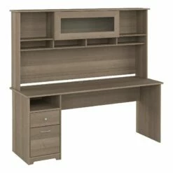 Cabot 72W Computer Desk With Hutch In White - Engineered Wood -CYMAX Sales 2570478 L 1