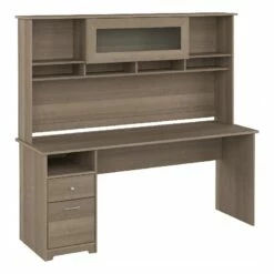 Cabot 72W Computer Desk With Hutch In Heather Gray - Engineered Wood 34 Cabot 72W Computer Desk With Hutch In Heather Gray - Engineered Wood -CYMAX Sales 2570478 L