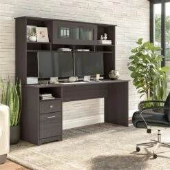 Cabot 72W Computer Desk With Hutch In Heather Gray - Engineered Wood 29 Cabot 72W Computer Desk With Hutch In Heather Gray - Engineered Wood -CYMAX Sales 2570479 1 L