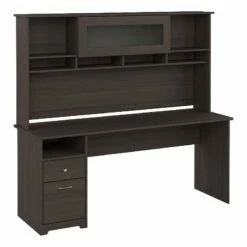 Cabot 72W Computer Desk With Hutch In Ash Gray - Engineered Wood -CYMAX Sales 2570479 L 2