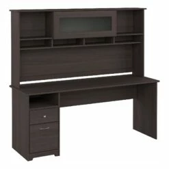 Cabot 72W Computer Desk With Hutch In Heather Gray - Engineered Wood 28 Cabot 72W Computer Desk With Hutch In Heather Gray - Engineered Wood -CYMAX Sales 2570479 L