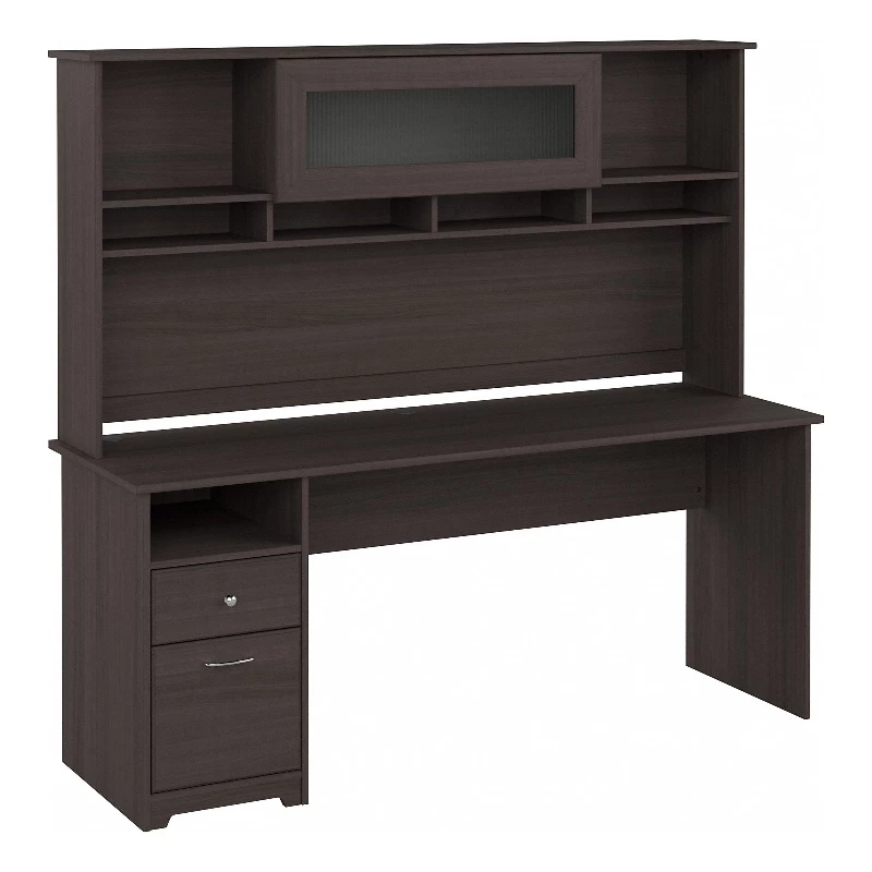 Cabot 72W Computer Desk With Hutch In Heather Gray - Engineered Wood 9 Cabot 72W Computer Desk With Hutch In Heather Gray - Engineered Wood - Image 7