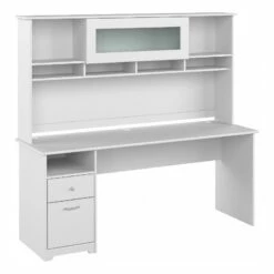 Cabot 72W Computer Desk With Hutch In Heather Gray - Engineered Wood