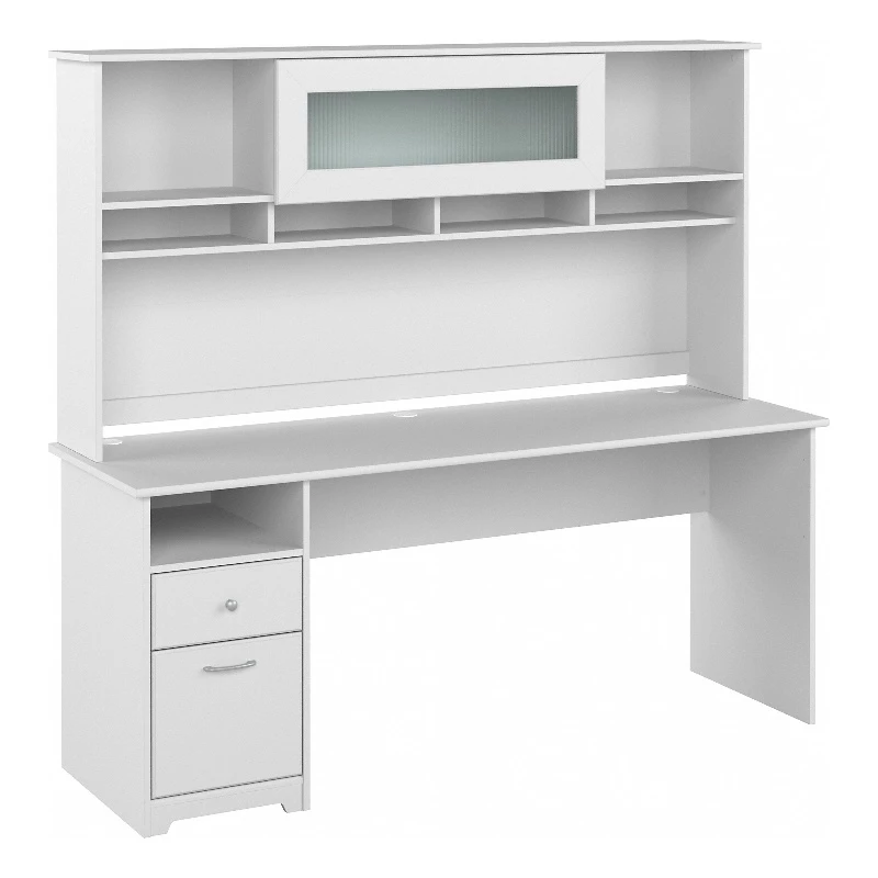 Cabot 72W Computer Desk With Hutch In Heather Gray - Engineered Wood 3 Cabot 72W Computer Desk With Hutch In Heather Gray - Engineered Wood