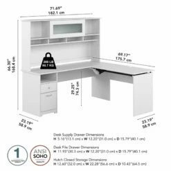 Bush Cabot 3 Position L Shaped Sit To Stand Desk With Hutch In Espresso 38 Bush Cabot 3 Position L Shaped Sit To Stand Desk With Hutch In Espresso -CYMAX Sales 2570483 4 L