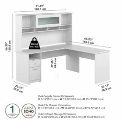 Cabot 72W L Shaped Desk With Hutch And Drawers In Modern Gray - Engineered Wood -CYMAX Sales 2570486 4 L 1
