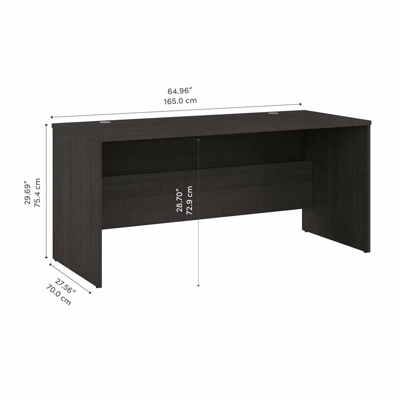 Bestar Ridgeley Contemporary Engineered Wood Desk Shell In Charcoal Maple 11 Bestar Ridgeley Contemporary Engineered Wood Desk Shell In Charcoal Maple - Image 9