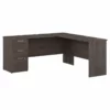Bestar Ridgeley L-Desk Contemporary Engineered Wood Desk In Medium Gray Maple