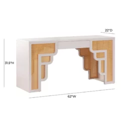 TOV Furniture Suzie Cream & Rattan Desk -CYMAX Sales 2573705 8 L
