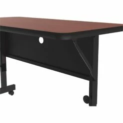 UrbanPro 24"W X 48"D Metal & Wood Flip Top Table W/ Casters In Cherry/Black -CYMAX Sales 2575833 2 L